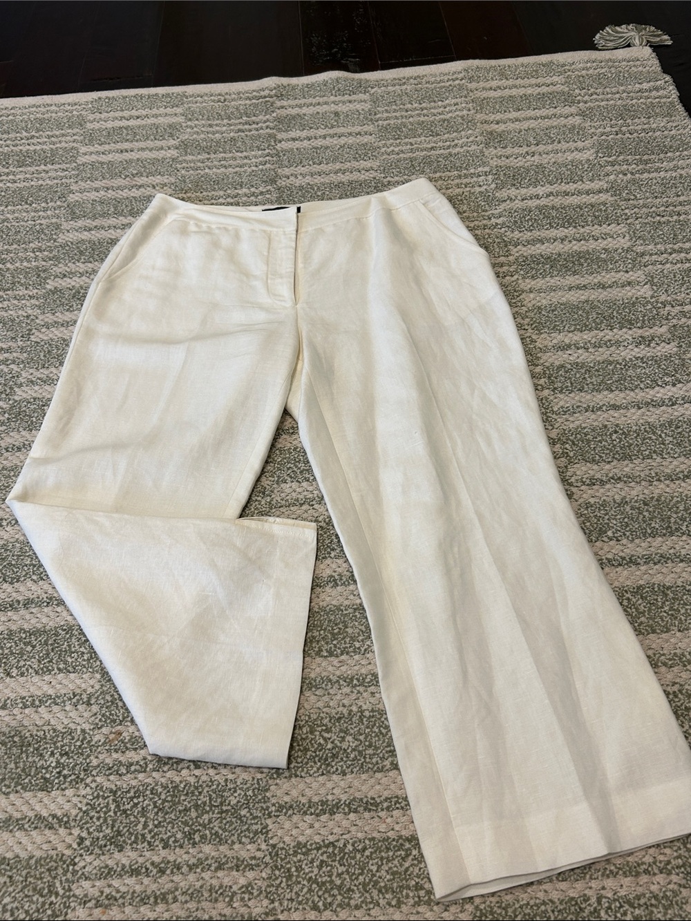 MAK New York Off-White Wide-Leg Linen Blend Pants